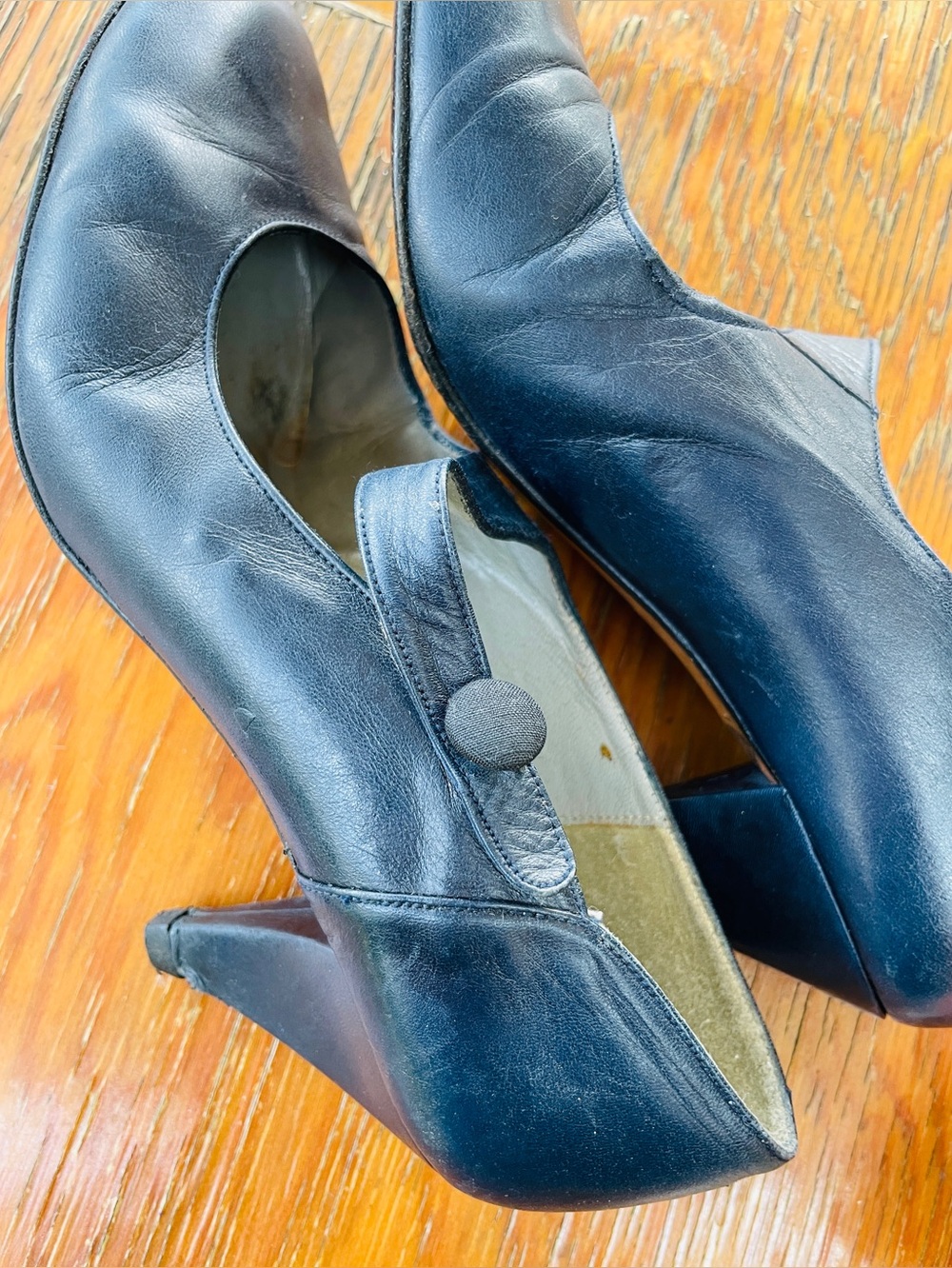 Vintage El Corte Inglés Navy Leather Mary Janes | Spanish Leather | Retro Heels